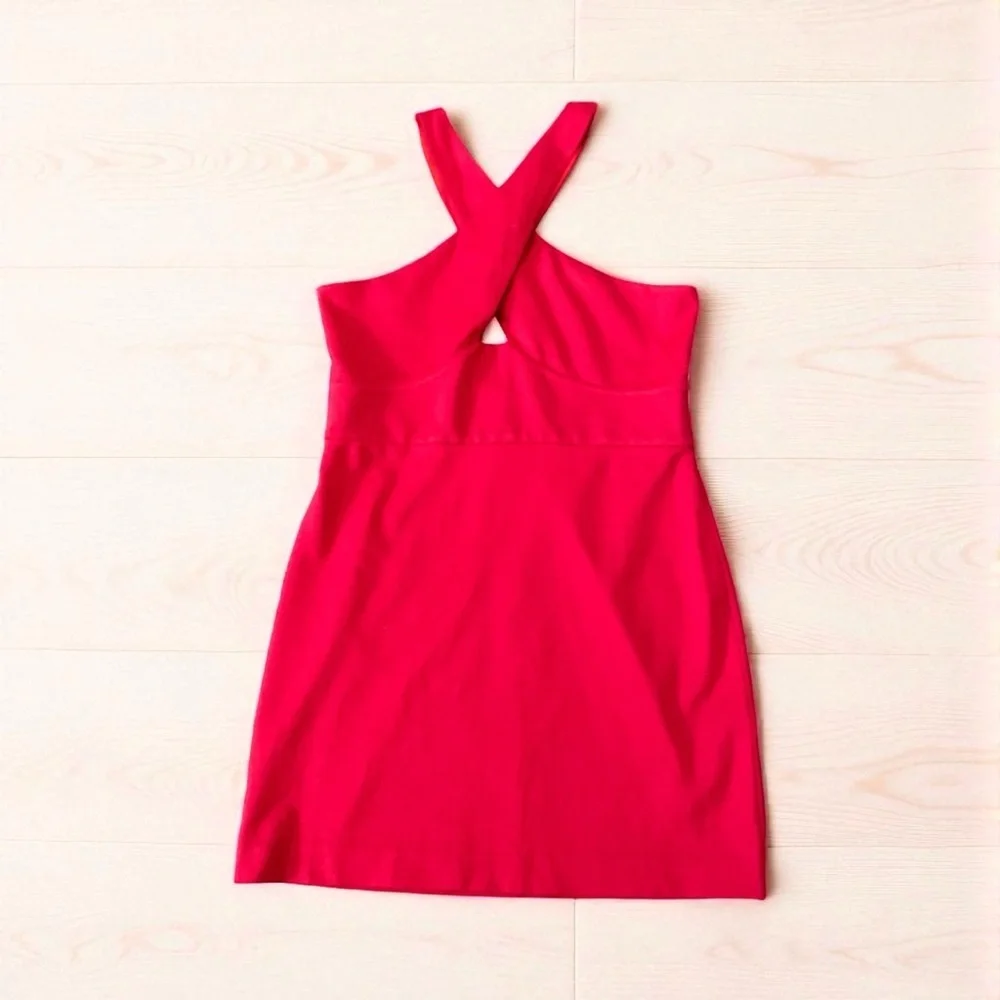NBD Red Cross-Front Mini Dress - Picture 3 of 5